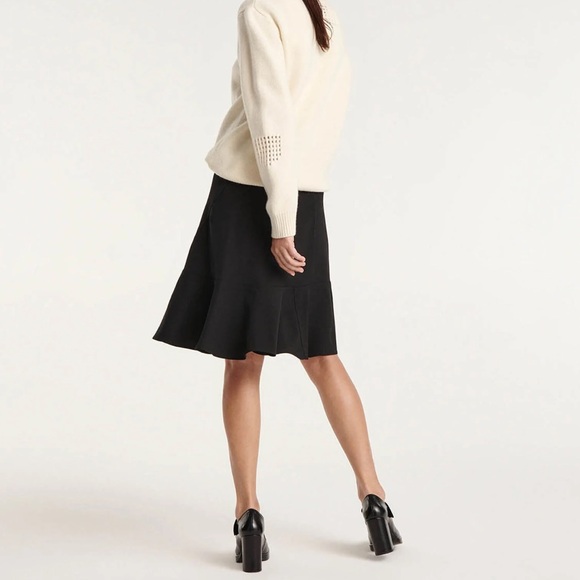 The Kooples Flared long black skirt in wool Elegant Black Women's Skirt - Picture 4 of 8